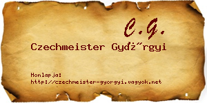 Czechmeister Györgyi névjegykártya